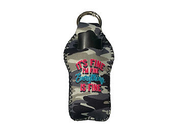It's Fine Neoprene Carabiner Keychain Lighter Case / Lip Balm Holder