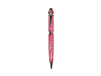 October Colorful Ballpoint Pen w/ Birthstone Emblem on Clip Pen ~ Gift Boxed
