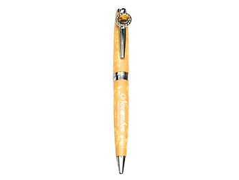 November Colorful Ballpoint Pen w/ Birthstone Emblem on Clip Pen ~ Gift Boxed