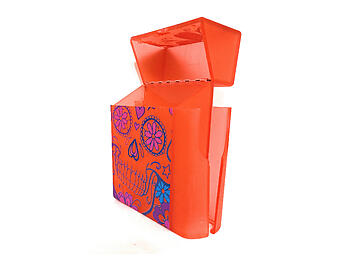 Colorful & Fun Cigarette Box with Built In Lighter Holder Fits Kings