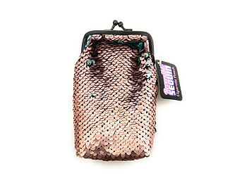 Reversible Sequin Cigarette Pouch with Lighter Pocket Inside