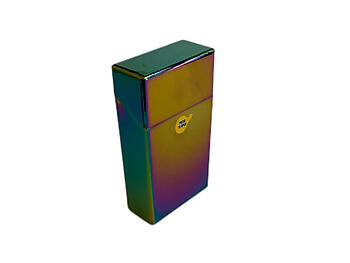 Multicolor Metallic Hard Plastic Cigarette Case Pack Holder Fits 100's