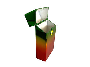 Green/Red Metallic Hard Plastic Cigarette Case Pack Holder Fits 100's