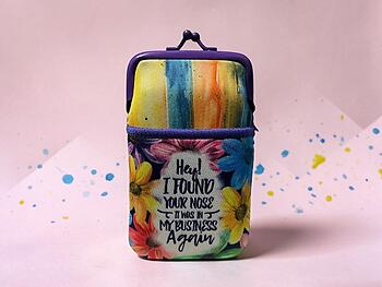Colorful & Fun Neoprene Cigarette Pouch with Snap Clasp Closure