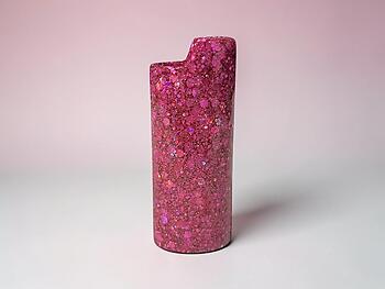 Pink Glitter Shell Lighter Case Cover Holder Fits Bic Lighters
