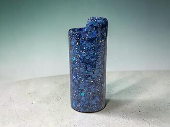 Blue Glitter Shell Lighter Case Cover Holder Fits Bic Lighters