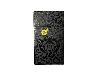 Black Butterfly Plastic Design Cigarette Hard Case Pack Holder Fits 100's