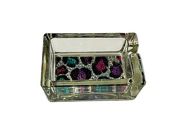 Animal Print Bling Glass Ashtray For Cigarettes & More
