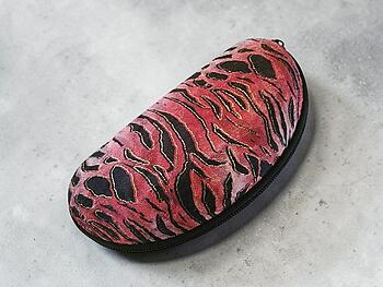Red Tiger Print Zipper Sunglasses / Eyeglasses Case