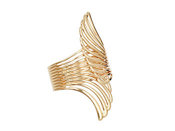 Goldtone Crossed Wing Hinge Bracelet