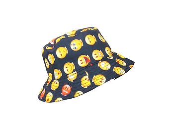 Navy Emoti Pattern Fashion Bucket Hat