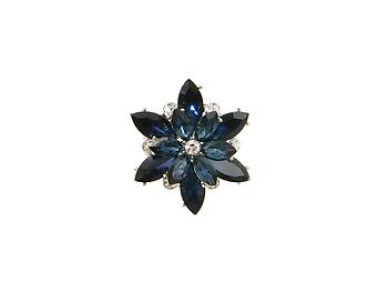 Metal Flower Shaped Stoned Stretch Ring