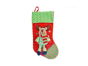 Red Reindeer Luxury Christmas Stocking