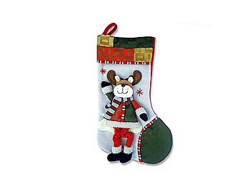 Plush Reindeer Dangle Legs Luxury Stocking