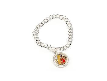 Louisiana Fleur de Lis Floating Charm Toggle Bracelet