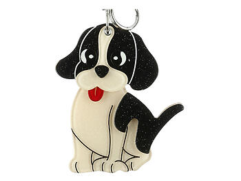 Black Beagle Acrylic Dog Key Chain Accessory Handbag Charm