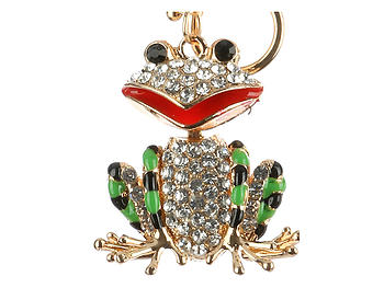 Frog Moving Parts Hollow Textured Metal Key Chain Accessory Handbag Charm