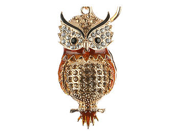 Multi Color Owl Hollow Textured Metal Key Chain Accessory Handbag Charm