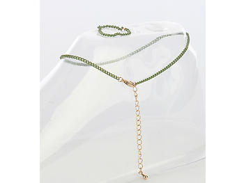 Olive 2 Piece Color Chain Toe Ring and Anklet Set