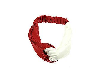 Dark Red & White Fabric Intercross Fashion Headband Hair Accessory