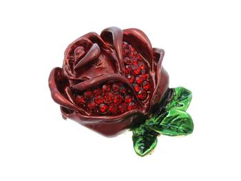 Austrian Crystal Red Rose Pin & Brooch