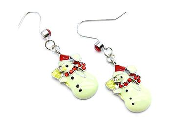 Christmas Snowman Fish Hook Earrings