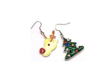 Christmas Tree & Deer Fish Hook Earrings