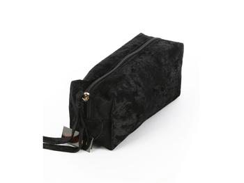 Black Velvety Feel Makeup Carry All Pouch Bag Accessory