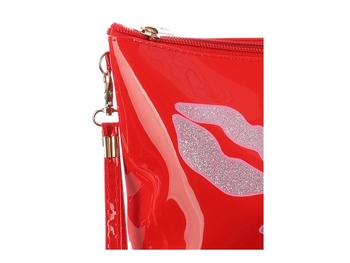 Red Glittery Lips Vinyl Carry All Pouch Bag Accessory