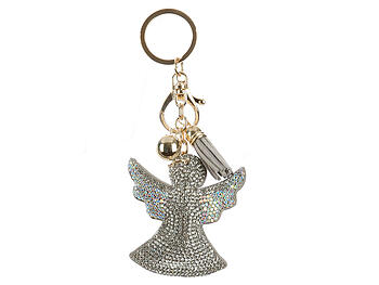 Aurore Boreale Angel Tassel Bling Faux Suede Stuffed Pillow Key Chain Handbag Charm