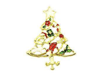 Goldtone Christmas Tree Pin and Brooch