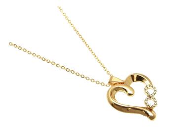Hematite Infinity Heart Link Necklace