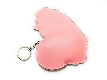 Girl Power Rose Faux Leather Zip Closure Coin Pouch Keychain