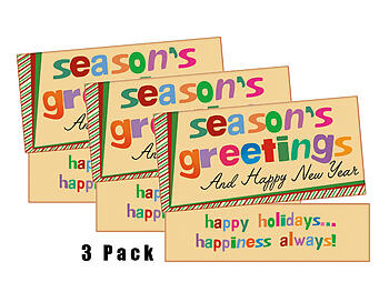 Happiness Always ~ 3 Pack ~ Christmas Holiday Gift Card or Money Holder