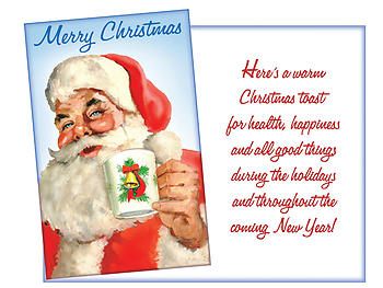 A Warm Christmas Toast ~ 6 Pack Holiday Greeting Cards