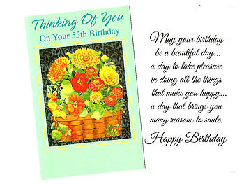 Many Reasons To Smile ~ Age 55 Birthday Card