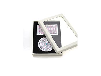 Pink Checker Rhinestone Accented Matching Mirror & Card Case Set