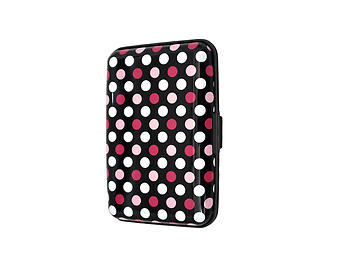 Pink Dots Aluminum Wallet Credit Card Holder With RFID Protection