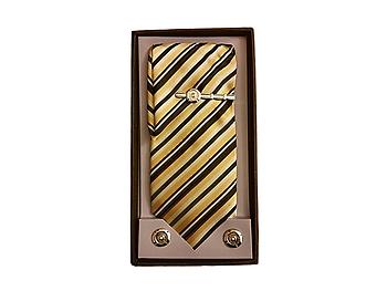 Mens Fashion Necktie, Hanky, Cufflinks, & Tie Bar Boxed Combo Set ~ Style 7742