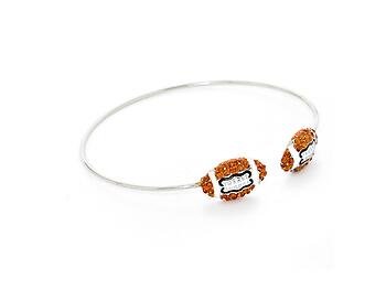 Crystal Enamel Football Ball Tip Cuff Bracelet