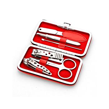 Red w Red Lining 6-Pcs Manicure Pedicure Grooming Kit