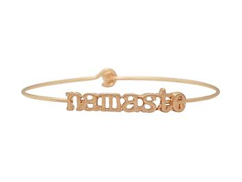 Namaste Inspirational Message Stencil Wire Hook Clasp Bangle Bracelet