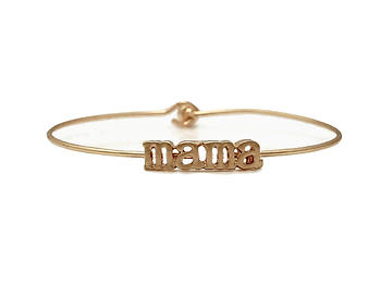 Mama Inspirational Message Stencil Wire Hook Clasp Bangle Bracelet