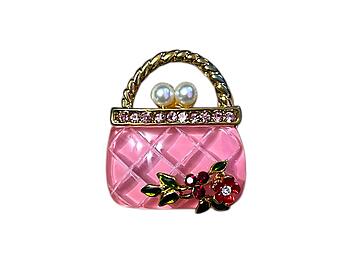 Pink Acrylic Handbag Brooch