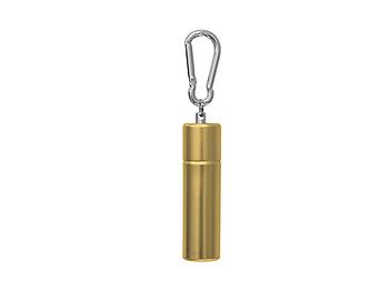 Gold Aluminum Pill Tote w/ Carabiner Clip