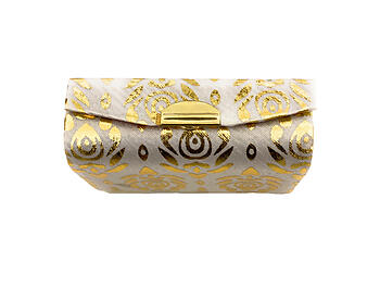 Gold Patterned Double Lipstick Case w/ Mirror