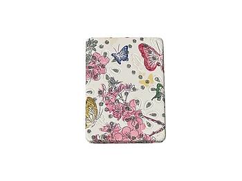 Butterfly Pattern Double Compact Mirror w/ Crystal Stones