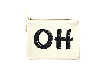 OH Small Cotton Canvas Cosmetic Zipper Eco Pouch Bag