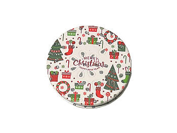 Christmas Presents Double Compact Mirror w/ Crystal Stones