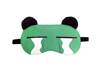 Green Animal Reusable Hot/Cold Eye Mask & Soothing Gel Pack for Sleep or Travel